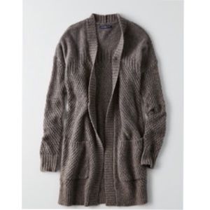 AE GRAY KNIT CARDIGAN